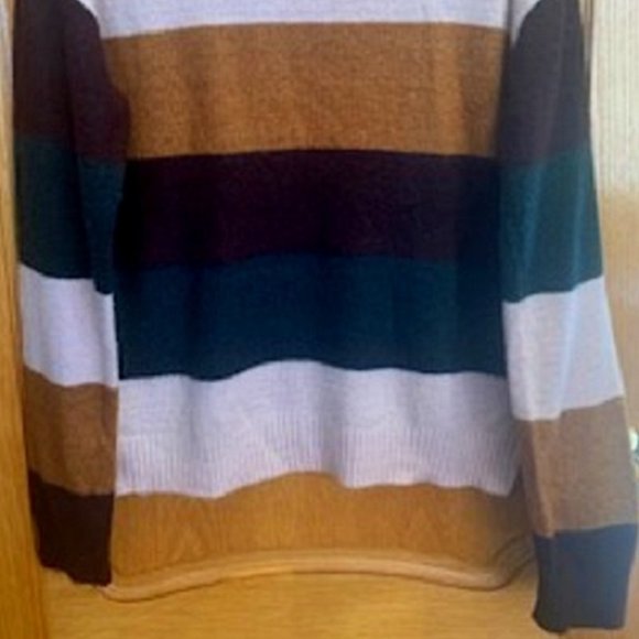 Philosophy Acrylic Blend Pullover Knit Sweater Striped Turtleneck Size M - Picture 2 of 5